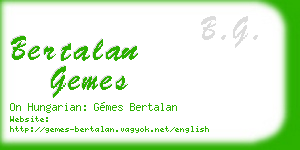 bertalan gemes business card